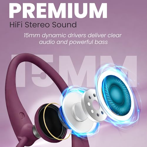 PHILIPS SHS3200PK Flexible Earhook Headphones, Pink - color: Pink, style: 3.5MM NO-MIC