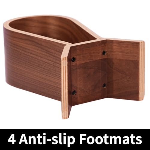 Wood Headphone Stand for Desk - Headset Holder Cute Gaming Wooden Headphones Hanger Hook Rack Base Storage Head Phone Accessories - color: Walnut Ladder
