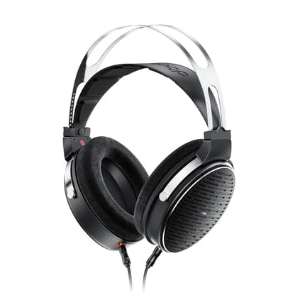 FiiO JT3 Over-Ear Open-Back Headphones, 50mm Dynamic Driver, PEK+PU Composite Diaphragm, Detachable 3.5mm Cable with Mic for Music & Gaming (Black) - color: Black