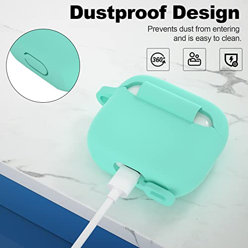 Compatible with AirPods 3 Case, Protective Silicone Cover for AirPods 3rd Generation Case 2021, Wireless Charging - Mint Green - color: C-Mint Green