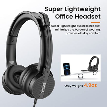 Headsets with Microphone for Laptop, 3.5mm Wired Computer Headset Super-Lightweight Noise Cancelling Headphones with in-line Control Volume & Mute, PC Headset Perfect for Classroom, Home or Office - style: 3.5mm Computer Headset