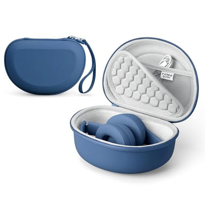 Hard Case for Beats Solo 4/Solo 3/Studio Pro/Studio3 On-Ear Headphones | Universal Portable Travel Organizer Bag, with Honeycomb Lid Protection - color: Blue