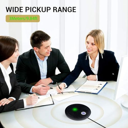USB Microphone, Desktop Microphone, Mute Button with LED Indicator, Noise Reduction, Omnidirectional Condenser Microphones for PC Laptops or Video Conferences, Plug & Play