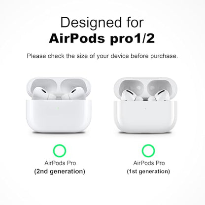 RFUNGUANGO for AirPods Pro 2 Case Cover, Black | Silicone Protective Case with Cleaning Kit Keychain, Compatible with AirPods Pro 2nd/1st Generation, Wireless Charging - color: A-A-Black, size: AirPods Pro 2nd/1st Case