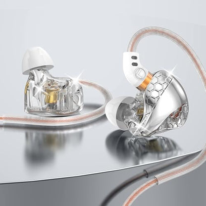 2 Pack in Ear Monitor Headphones, H89 IEM Earphone Wired Earbud | IEM for Gaming Music, Powerful Bass Crystal Clear Sound Ear Buds with Mic, Earbuds for Computer,School,Students 3.5 Plug - color: Black+White