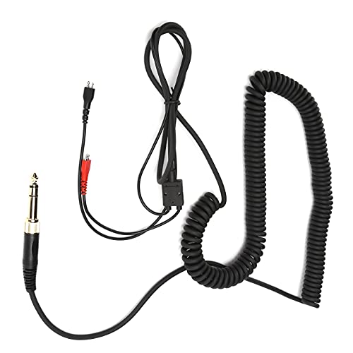 Headphone Coiled Audio Cable with 3.5mm to 6.35mm Adapter, Replacement Cable for Sennheiser HD25 HD560 HD540 HD430 HD250, Oxygen - Free Copper Twisted Pair for HD Sound