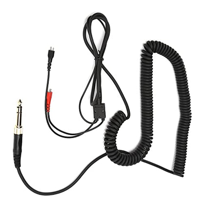 Headphone Coiled Audio Cable with 3.5mm to 6.35mm Adapter, Replacement Cable for Sennheiser HD25 HD560 HD540 HD430 HD250, Oxygen - Free Copper Twisted Pair for HD Sound