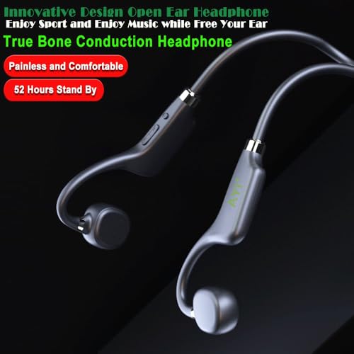 AYI True Bone Conduction Headphones Open Ear Headset Able to be a MP3 Player with Micro Disk Stereo Bluetooth Earphone for Driving Bicycling Running Skiing-X9 Black - color: X9 Black