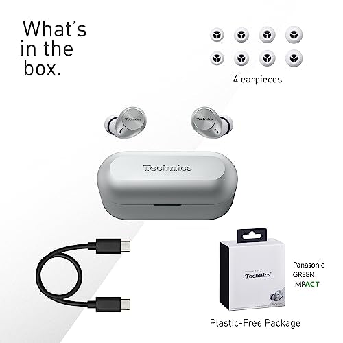 Technics EAH-AZ40M2 - Wireless in-Ear Noise-Cancelling Headphones (Silver)