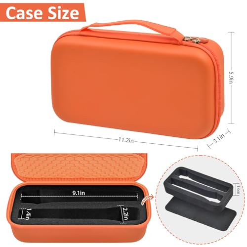 Comecase Wireless Microphone Case for JBL Two Mic System and PartyBox Mic | Custom Foam and Divider Reduce Shifting; Mesh Pocket Keeps Receiver, Adapter and Batteries Together, Orange, Case Only - color: Orange
