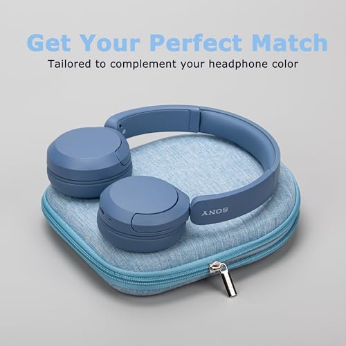 Ginsco Case Compatible with Sony WH-CH520 Wireless Headphones Bluetooth On-Ear Headset with Microphone, with JBL Tune 510BT/520BT/500BT Ultra-Slim Hard Shell Case for On Ear Headphones (Light Blue) - color: Light Blue