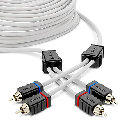 DS18 MOFCR-25FT 2 Channels OFC Marine RCA Audio Stereo Cable - 25 Feet - style: 25 Ft