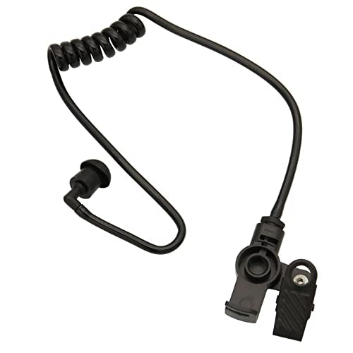 2Pcs Flexible Spring Air Tube Replacement Walkie Talkie Earphone Earpiece Coil Acoustic Air Tube for Two-Way Radio Headsets (Black) - size: 2 Pcs
