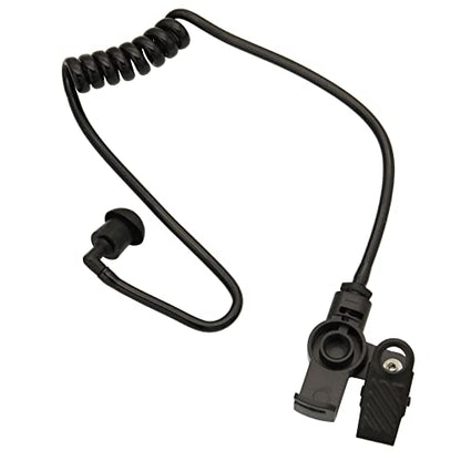 10Pcs Flexible Spring Air Tube Replacement Walkie Talkie Earphone Earpiece Coil Acoustic Air Tube for Two-Way Radio Headsets (Black) - size: 10 Pcs