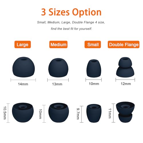 hopopwer Replacement Eartips Silicone Earbuds Buds Set for Powerbeats Pro Beats Wireless Earphone Headphones, Compatible with Beats Flex Beats X (Navy) - color: Navy