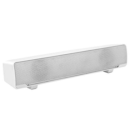 HERCHR USB Speaker Bar Computer Speaker for Desktop, Laptop, PC Speaker Small Soundbar with AUX/USB Connection Portable Mini Sound Bar(White) - color: White