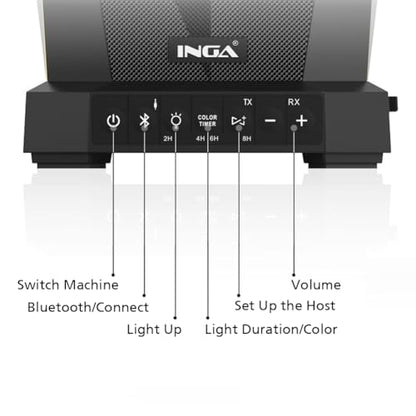 INGA Outdoor Speaker, Bluetooth Wireless Speaker with Lights, Sync up to 100 Speakers, IPX5 Waterproof, 25W, 2 Packs, Portable for Outdoors/Patio/Porch/Pool