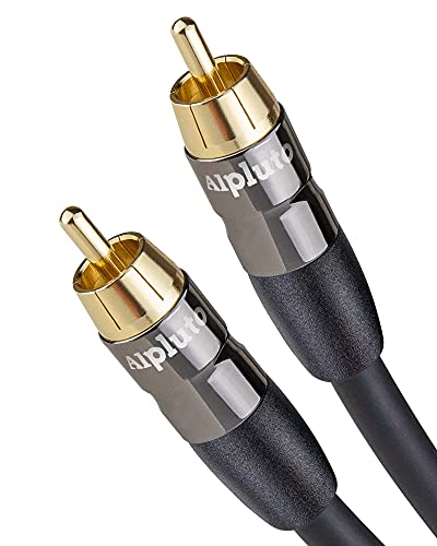 Subwoofer Cable - RCA to RCA Audio Cable, Dual Shielded with Gold Plated Connectors - Black (20FT)