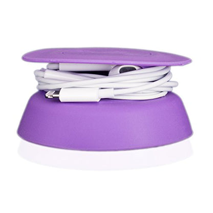 Budley - Tangle-Free Earphone/Earbud Case, Compact Storage System, Silicone (Purple, Set of 1) - color: Purple