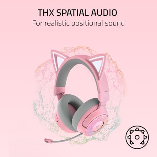 Razer Kraken Kitty V3 Pro Wireless RGB Gaming Headset, Pink - color: Quartz Pink