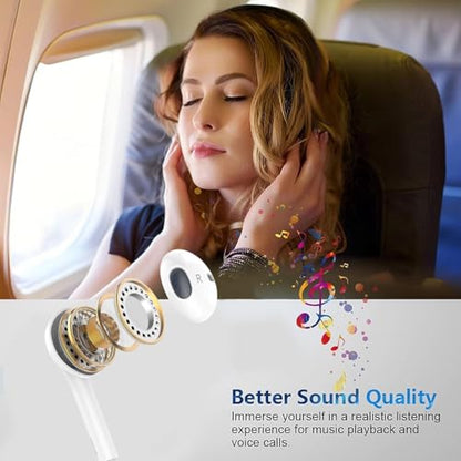 Headphones for iPhone 2Pack Earbuds Wired Earphones Built-in Microphone & Volume Control, Noise Canceling Isolating Headphones Compatible with iPhone 14/13/12/11 Pro Max/Xs Max/XR/X/7/8 Plus
