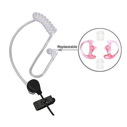 RYL13 Two-Way Radios Headset Noise Canceling Transparent Security Earpiece for Midland GMRS/FRS Radios with PTT/VOX – Pair
