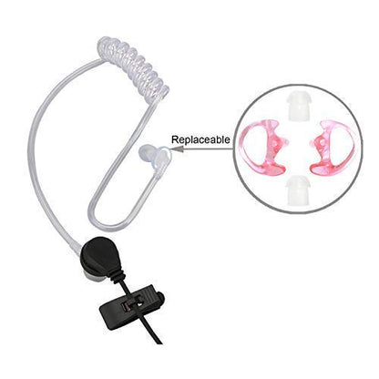 RYL13 Two-Way Radios Headset Noise Canceling Transparent Security Earpiece for Midland GMRS/FRS Radios with PTT/VOX – Pair