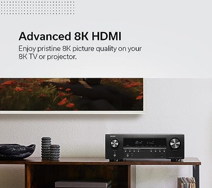 Denon AVR-S670H 5.2 Ch Home Theater Receiver, 8K UHD HDMI Receiver 75W x 5 | Streaming via Built-in HEOS, Bluetooth & Wi-Fi, Dolby TrueHD, Dolby Pro Logic II & DTS HD Surround Sound System for TV - style: AVR-S670H