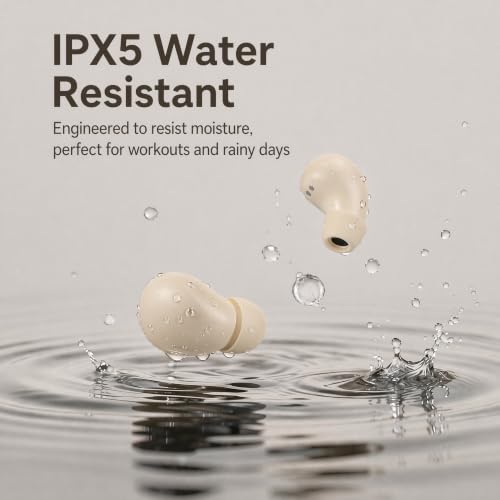 Mini Invisible Bluetooth Earbuds, Wireless for Small Ears (Beige) - color: Beige