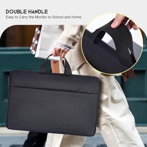 Portable Monitor Case 18.5 inch, Carrying Monitor Sleeve Bag Compatible with VisionOwl InnoView Upperizon Large Portable Monitor, Travel Padded Protective Case with Accessory Pocket - size: 18 Inch