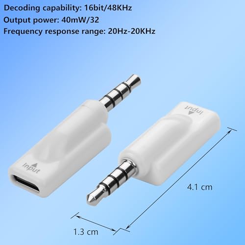 CERRXIAN 2 PCS USB C to 3.5mm Headphone Jack Adapter,Type C Female Input to Aux Male Output Digital Audio Converter for PC, Tablet, Laptop, Microphone, Speaker - style: Type C Female Input to Aux Male