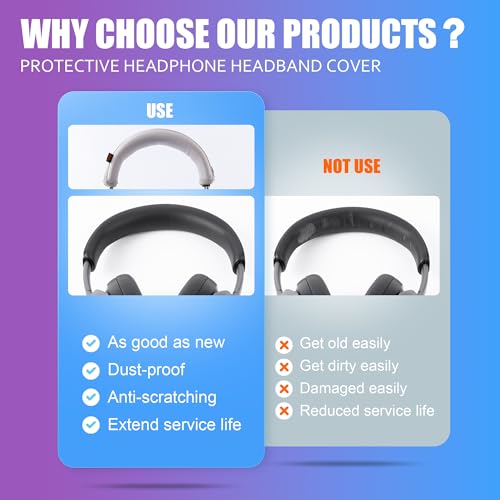 QuietComfort Ultra Headband Cover Compatible with Bose QuietComfort Ultra Headphones Thicker Sports Fabric Replacement Headband Cushion Pad Cover Headphone Headband Protector (Grey)