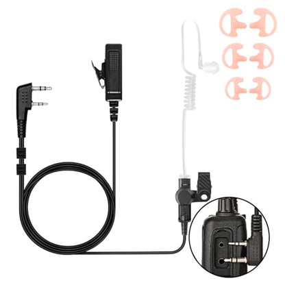 Walkie Talkie Earpiece with Mic Compatible for Kenwood Baofeng SAMCOM BTECH Retevis Walkie Talkies Radios and BF-F8HP UV-82HP UV-5R UV82 UV82C UV5X3 TK NX, Acoustic Tube Headset,