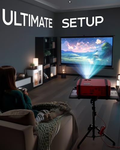 PropVue Aluminum Projector Tripod Stand, Adjustable 27" to 62", Black | Portable laptop stand, 360-degree ball-joint, goose-neck phone holder, camera and light compatible