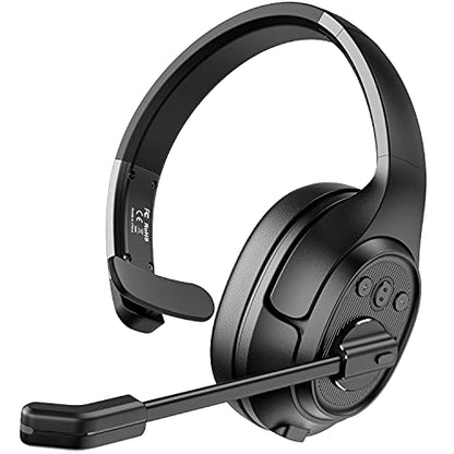 EKSA Noise Cancelling Trucker Bluetooth Headset with Microphone for Trucker | Wireless AI-Powered ENC Headphones, 99ft Long Range, 30H of Talk Time, All-Day Comfort On Ear Headsets Mute Button - style: Trucker Headset with ENC Mic