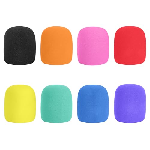 ChromLives Colorful Microphone Cover Microphone Windscreen Foam Cover Top Grade 8 Pack - color: Multi-Color