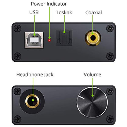 USB to Coaxial S/PDIF Optical 3.5mm/6.3mm Headphone Converter USB Digital to Analog Audio Converter for XP