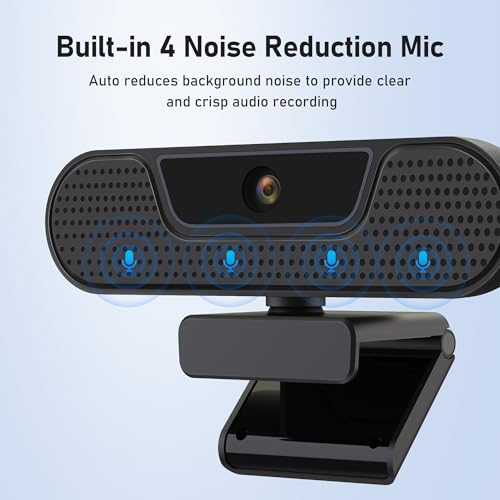 saylas 4K Webcam with 4 Noise Cancellation Microphone, W8GS Web Cam, Privacy Cover, 85° FOV, Plug & Play Web Streaming Camera for Computer, USB Webcam for Pc, Laptop, Desktop, Mac - color: 4K/85° FOV