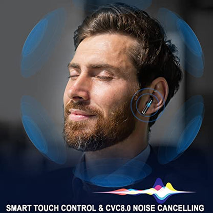 Wireless Earbuds, Bluetooth 5.4 Ear Buds LED Power Display Headphones Bass Stereo, Bluetooth Earbuds in-Ear Noise Cancelling Mic, 40H Playback Mini Case IP7 Waterproof Sports Earphones for Android iOS - color: Black