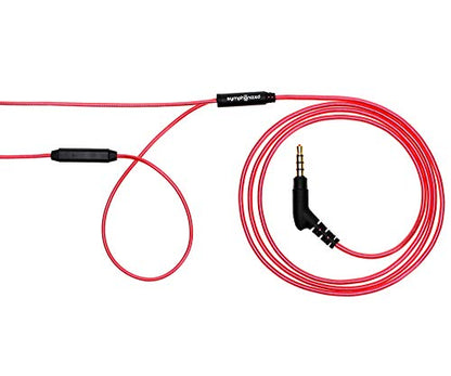 Symphonized ALN 2.0 Premium Genuine Wood In-ear Noise-isolating Headphones|Earbuds|Earphones with Innovative Shield Technology Cable and Mic (Lava Red) - color: Lava Red