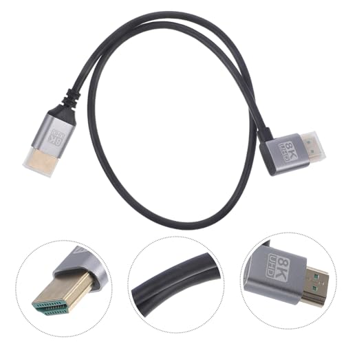 Right Angle Display Cable Male to Male Monitor Connector Flexible Video Wire for Tvs Computers and High-Speed Data Transfer
