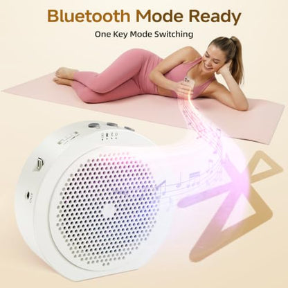 Moman Wireless Voice Amplifier with Lavalier Mic, 20H Battery 164ft Range Sensitive Pickup Noise Reduction PA System Bluetooth Portable Magnetic Charging Dock, Amplifier for Teacher Yoga Tour, White - color: White