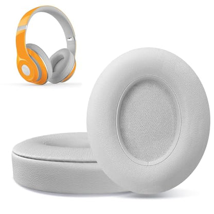 Replacement Ear Pads Cushions Compatible with Beats Studio 3.0/2.0, Headphone Ear Covers with High Density Memory Foam, Soft Leather, Headphones Replacement Earpads. (Light Grey)