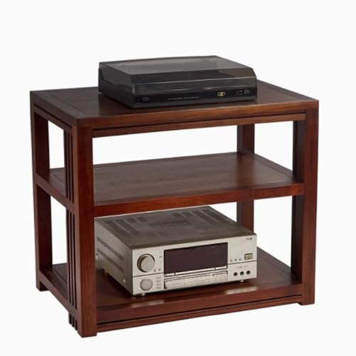 Small Shelf Stand, Storage Shelf Organizer, Audio Rack Stand, Rack Audio Tower Brown Stable Made of Solid Wood Without Installation 2 Sizes(3 Layer) - size: 3 layer