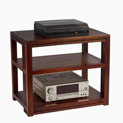 Small Shelf Stand, Storage Shelf Organizer, Audio Rack Stand, Rack Audio Tower Brown Stable Made of Solid Wood Without Installation 2 Sizes(3 Layer) - size: 3 layer