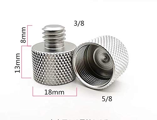 Mic Stand Adapter 5/8" to 3/8" Tripod Thread Screw Adapter for Microphone Stand Mount Microphone Stand Adapter to Tripod Adapter 2 Pack