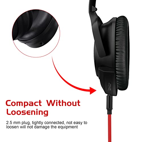 Saipomor NC700 AUX Cord 2.5mm to 3.5mm&6.35mm Coiled Audio Cable Compatible with Bose QuietComfort 25 QC35 QC35II QC45 On-Ear2 OE2 OE2i Soundlink SoundlinkII SoundTrue Headphones(6~16ft/Red)