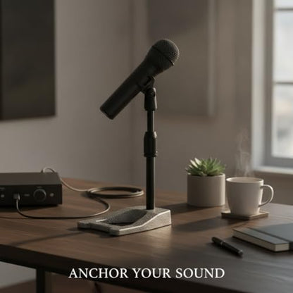 Solid Metal Microphone Stand Base, Weighted A-Shape Desktop Anchor for Streaming and Recording, Stable 13-Inch Footprint