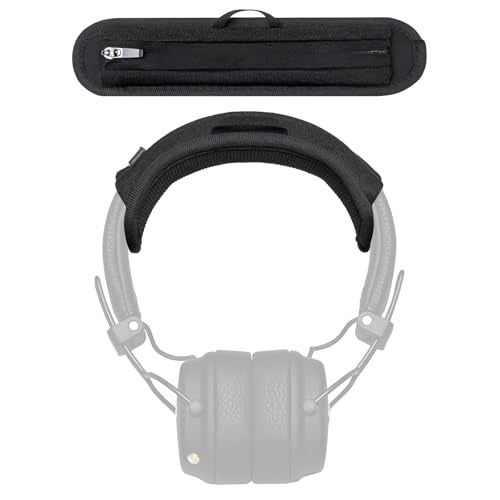 Headband Cushion Cover Compatible with Marshall Major V, Major IV, Major III, Monitor III, Monitor II Headphones, 6mm Thick Soft Cushion, No Wobble Zipper Slider, with Hanging Loop