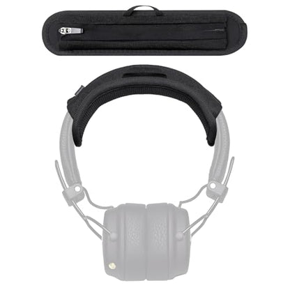 Headband Cushion Cover Compatible with Marshall Major V, Major IV, Major III, Monitor III, Monitor II Headphones, 6mm Thick Soft Cushion, No Wobble Zipper Slider, with Hanging Loop